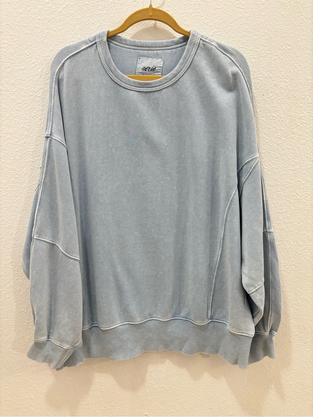 Aerie Light Blue Oversized Sweatshirt Size Large Loungewear